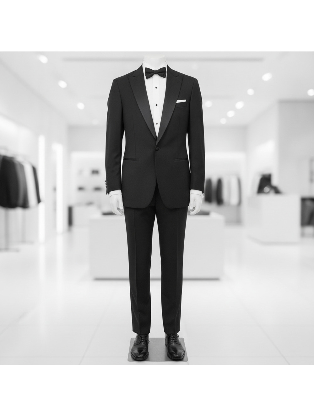 Oleg Cassini Tux 46L  40x29 100% Wool Satin Lapel Formal Wedding  Tuxedo